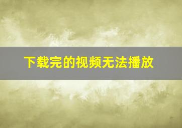 下载完的视频无法播放