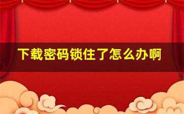 下载密码锁住了怎么办啊