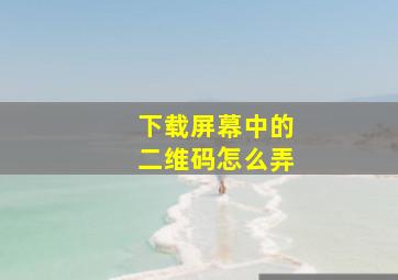 下载屏幕中的二维码怎么弄