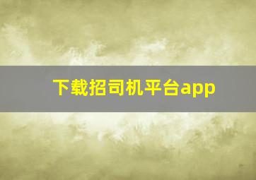 下载招司机平台app