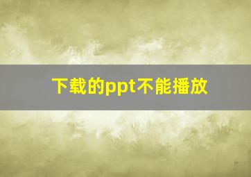 下载的ppt不能播放