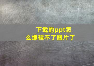 下载的ppt怎么编辑不了图片了