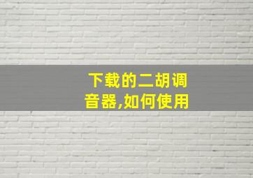 下载的二胡调音器,如何使用