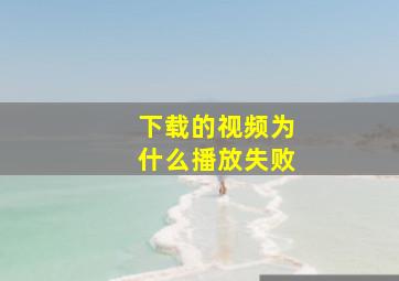 下载的视频为什么播放失败