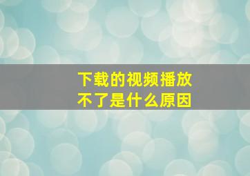 下载的视频播放不了是什么原因