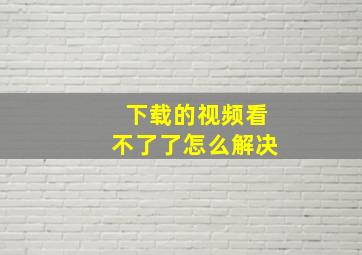 下载的视频看不了了怎么解决