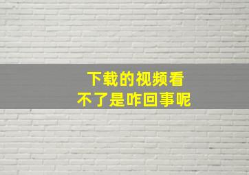 下载的视频看不了是咋回事呢