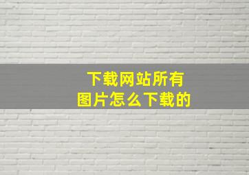 下载网站所有图片怎么下载的