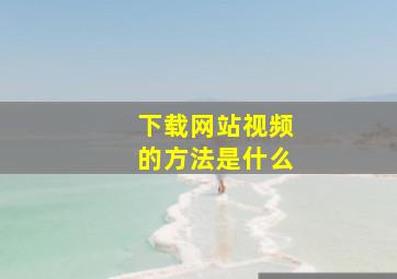 下载网站视频的方法是什么