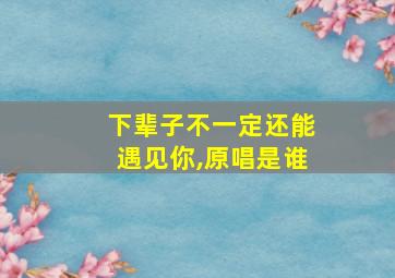 下辈子不一定还能遇见你,原唱是谁