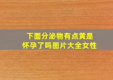 下面分泌物有点黄是怀孕了吗图片大全女性