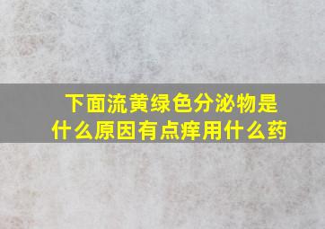 下面流黄绿色分泌物是什么原因有点痒用什么药