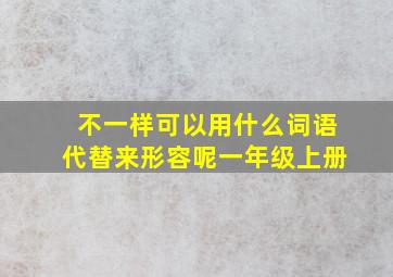 不一样可以用什么词语代替来形容呢一年级上册