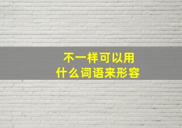 不一样可以用什么词语来形容