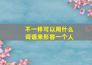 不一样可以用什么词语来形容一个人