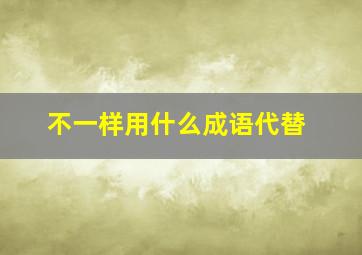 不一样用什么成语代替