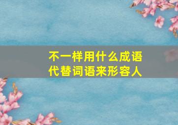 不一样用什么成语代替词语来形容人