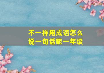 不一样用成语怎么说一句话呢一年级