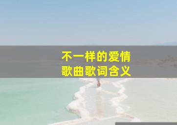 不一样的爱情歌曲歌词含义