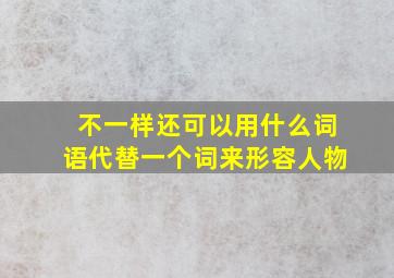 不一样还可以用什么词语代替一个词来形容人物