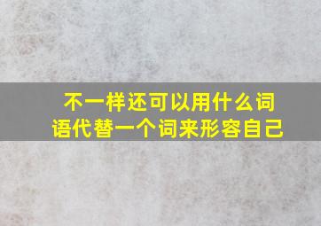 不一样还可以用什么词语代替一个词来形容自己