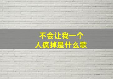 不会让我一个人疯掉是什么歌