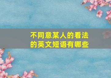 不同意某人的看法的英文短语有哪些