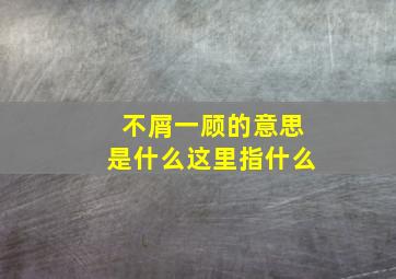 不屑一顾的意思是什么这里指什么