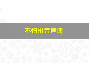 不怕拼音声调