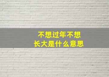 不想过年不想长大是什么意思