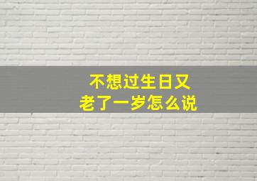 不想过生日又老了一岁怎么说