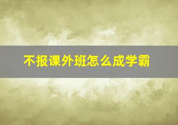 不报课外班怎么成学霸