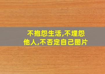 不抱怨生活,不埋怨他人,不否定自己图片