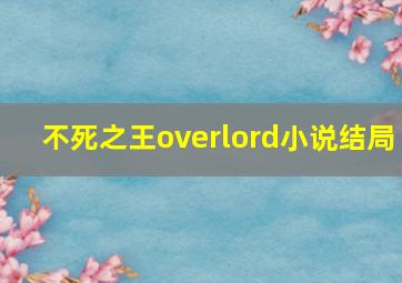 不死之王overlord小说结局