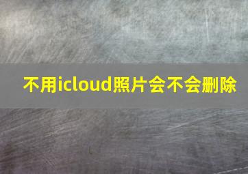 不用icloud照片会不会删除