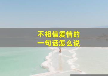 不相信爱情的一句话怎么说