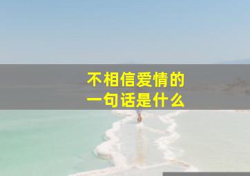 不相信爱情的一句话是什么