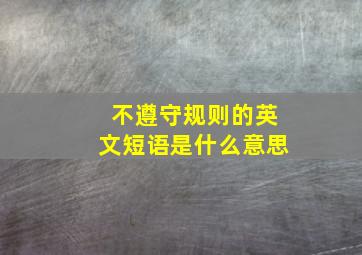 不遵守规则的英文短语是什么意思