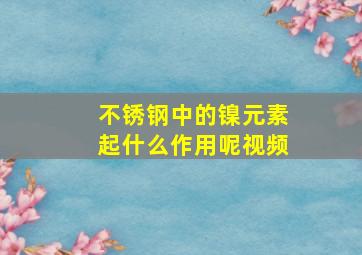 不锈钢中的镍元素起什么作用呢视频