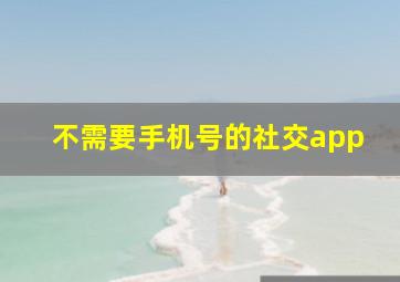 不需要手机号的社交app