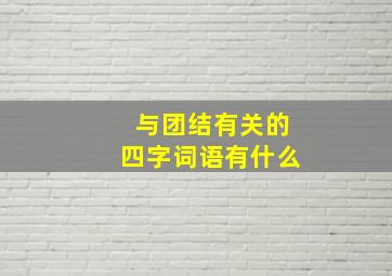 与团结有关的四字词语有什么