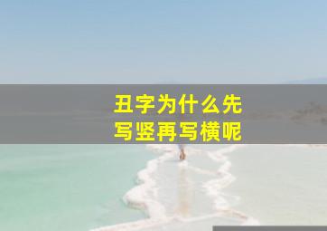 丑字为什么先写竖再写横呢