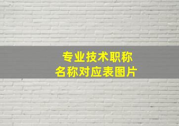 专业技术职称名称对应表图片