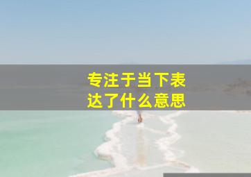 专注于当下表达了什么意思