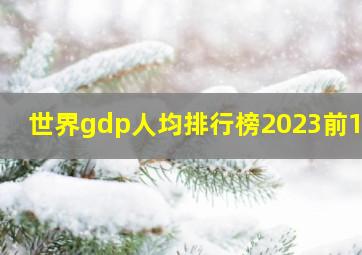 世界gdp人均排行榜2023前150