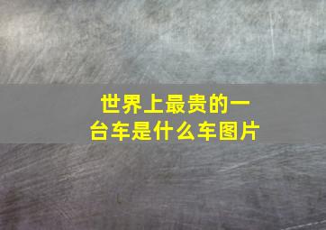 世界上最贵的一台车是什么车图片