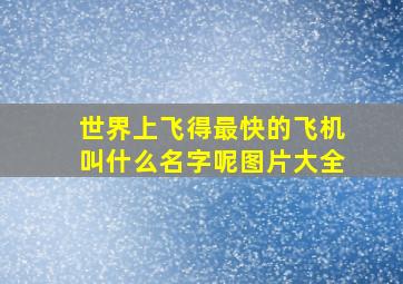 世界上飞得最快的飞机叫什么名字呢图片大全