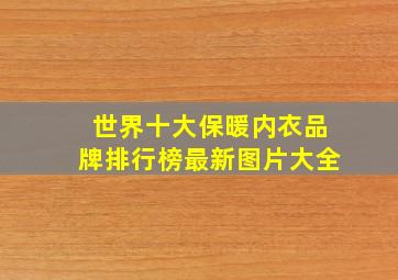 世界十大保暖内衣品牌排行榜最新图片大全