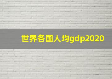 世界各国人均gdp2020