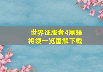 世界征服者4黑蝎将领一览图解下载